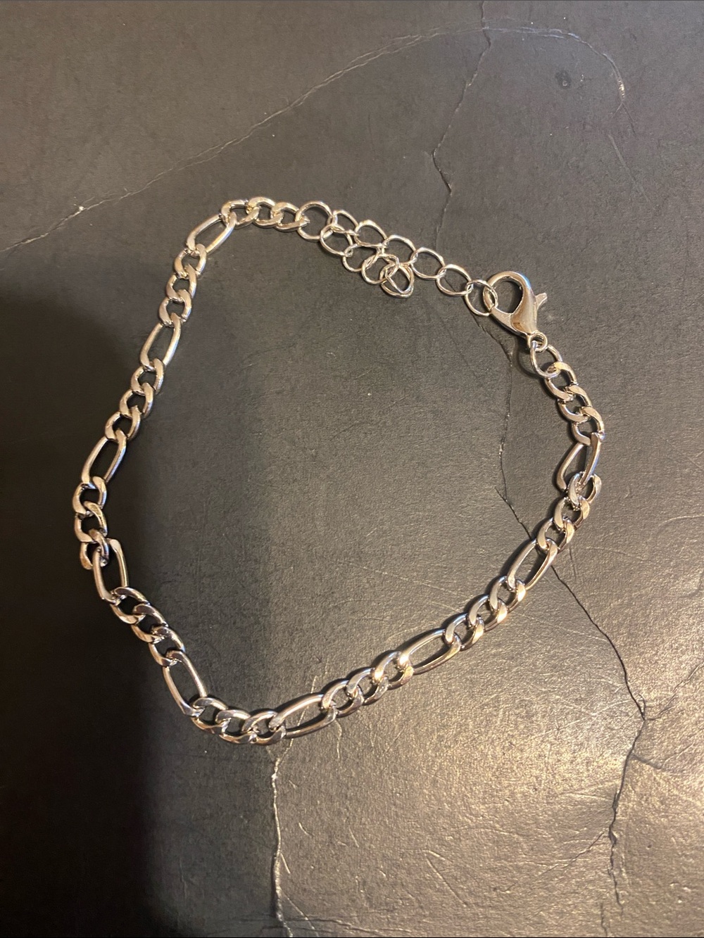 Silver Figaro Chain Bracelet for Women